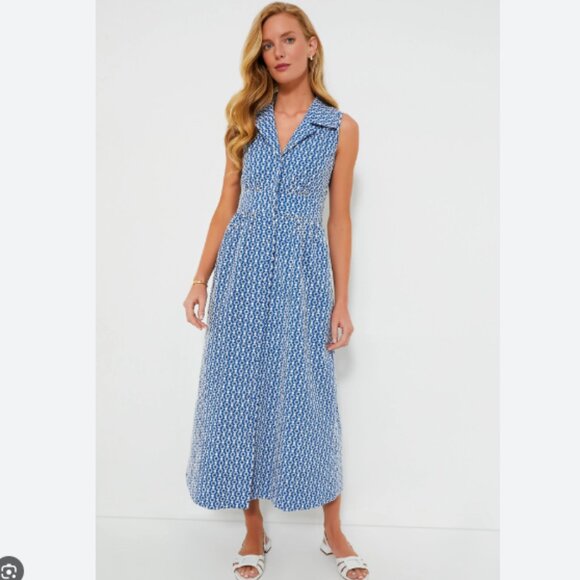 Tuckernuck Blue and White Maxi Dress - Picture 1 of 7